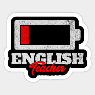 English Teacher Low Battery Sticker